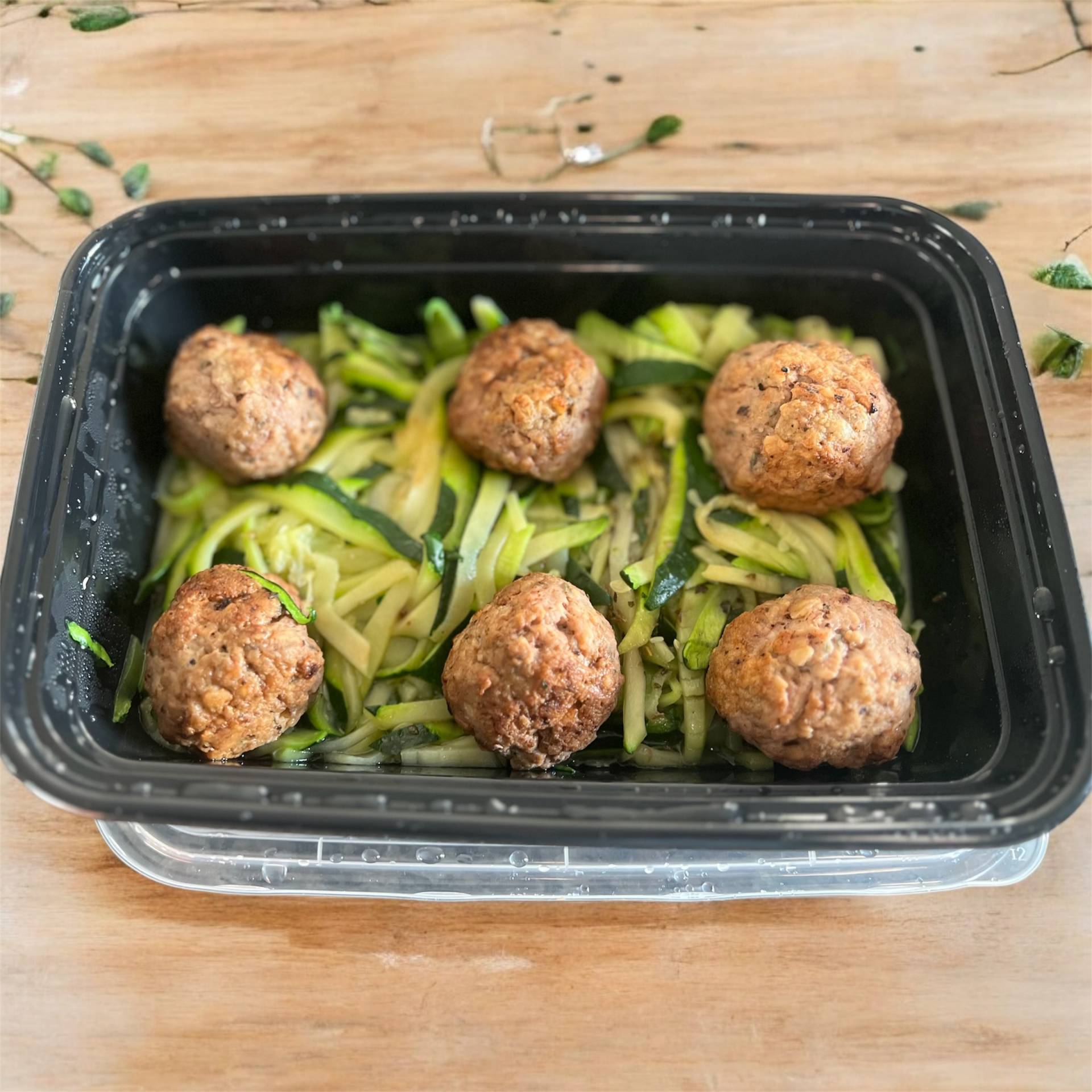 Italian Turkey Meatballs w/ Zucchini Noodles